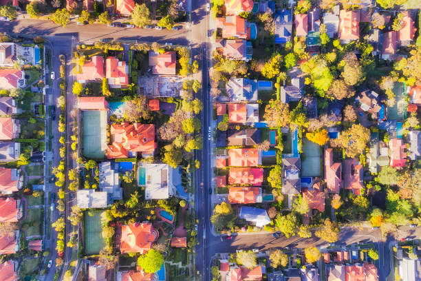 Mosman housing aerial view